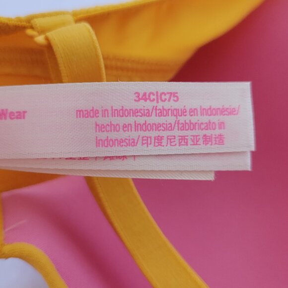 Victorias Secret PINK Where Everywhere Super Push-up Bras 34C Yellow & Green - Picture 9 of 9